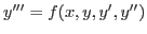 $ y'''=f(x,y,y',y'') $